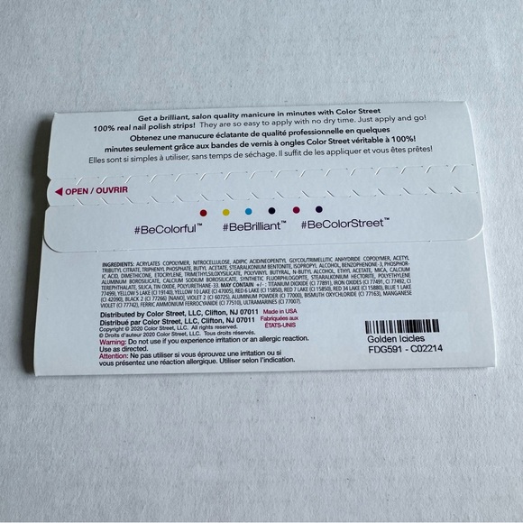 *Retired* Color Street: Golden Icicles | Gold Stripes Metallic Holiday Christmas - Picture 4 of 13